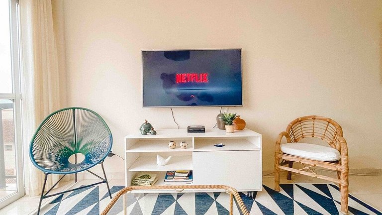 Pé na Areia Praia do forte Cama Queen Wifi Netflix
