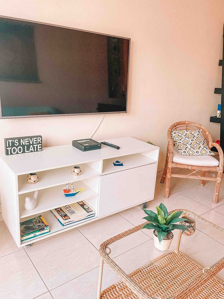Pé na Areia Praia do forte Cama Queen Wifi Netflix