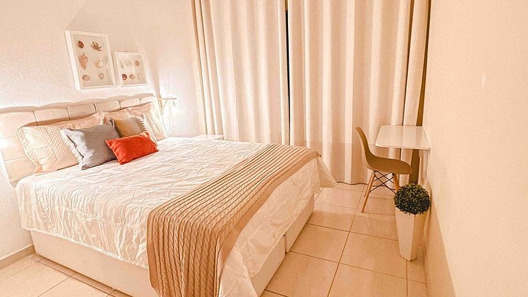 Pé na Areia Praia do forte Cama Queen Wifi Netflix