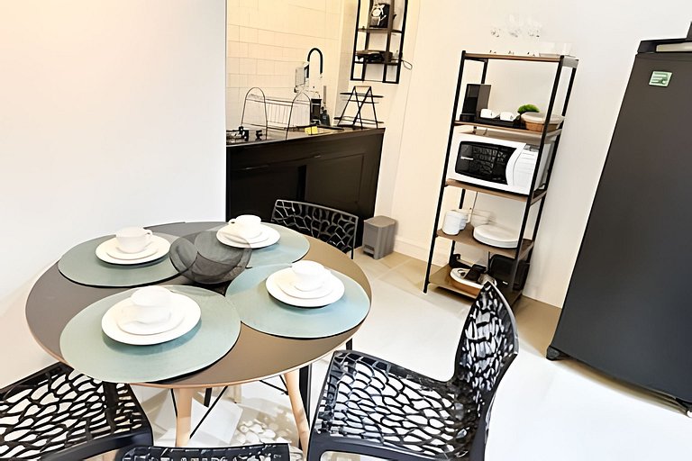 Studio novíssimo a 300m da praia e metrô