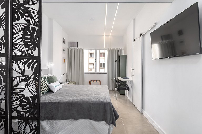 Studio novíssimo a 300m da praia e metrô